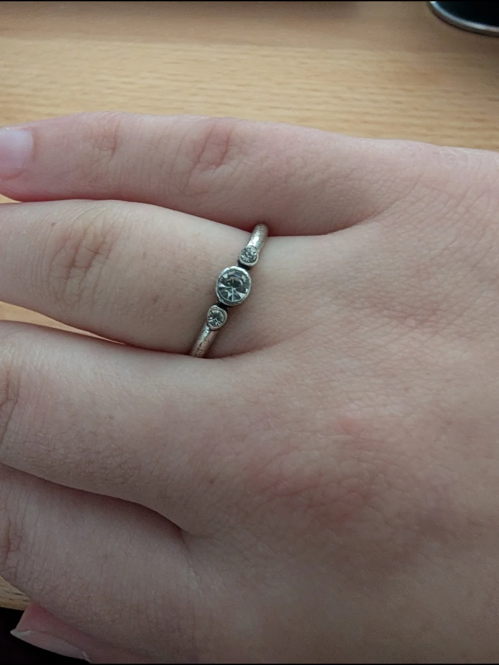 Silver 3 Gem Ring